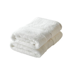 Photo of a cotton towel folded neatly, on white