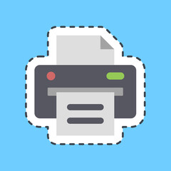 Cutting line sticker printer. Computer components elements.