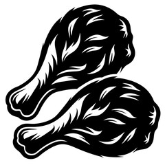 Delicious Crispy Fried Chicken Drumsticks Pair Tasty Food Illustration