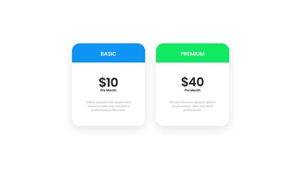 Pricing Plan Options for Basic and Premium Subscription Services with Monthly Rates