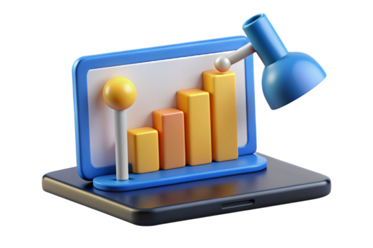 business graph with laptop