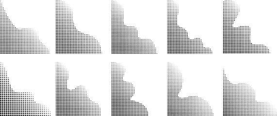 Corner Halftone Wave Dots