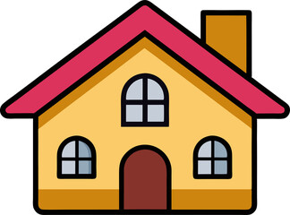 House Clipart Icon PNG – Simple Home Symbol with Transparent Background, Residential Building
