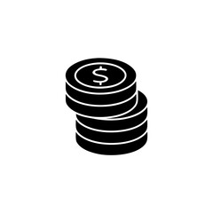 creative details Outline silhouette Coins stack icon vector illustration