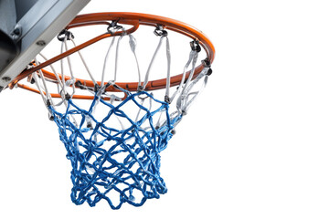 Close up Of A Blue And Orange Basketball Hoop On transparent background