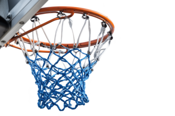 Close up Of A Blue And Orange Basketball Hoop On transparent background