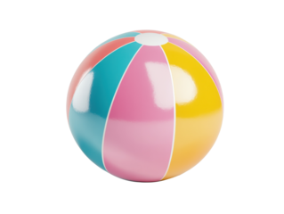 Colorful beach ball for summer fun and outdoor activities, cut out - stock png.