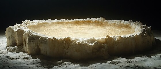 Ancient crater, glowing center