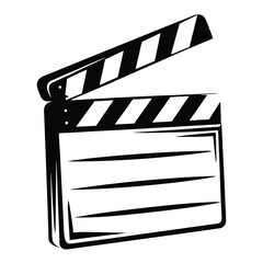 Obraz premium Classic Movie Clapperboard Film Production Icon Illustration