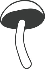 Mushroom Icon PNG – Simple Fungi Symbol with Transparent Background, Cute Mushroom Illustration for Nature Designs