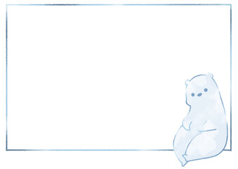 A frame background of a sitting polar bear
