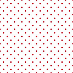 red polkadot on white background