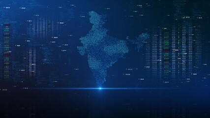 Digital map of India Indian futuristic background. world map, world dots connecting line, global wireframe connect political economic financial events. network, Business technology presentation 3D 4K