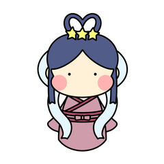 七夕の織姫のゆるくて可愛いイラスト