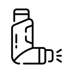 Ready to use outline style icon of inhaler pump