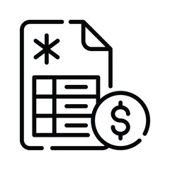 Get this handy line style icon of pharmacy receipt