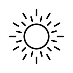 Sun icon set. Summer sun icon, on white background