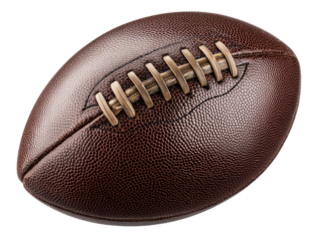 Vintage leather football for outdoor sports and games, cut out - stock png.