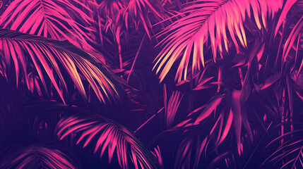 Vibrant Palm Leaves: Tropical Paradise