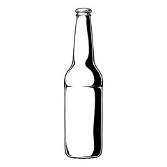 line art doodle illustration of a glass bottle