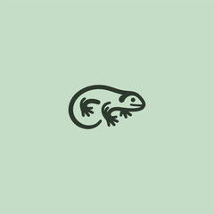 Salamander logo in smooth and minimalist line art style.