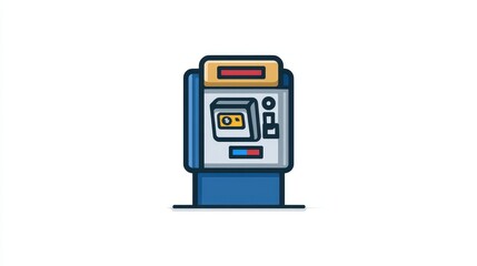 Minimalist ATM Icon Banking Transaction Illustration