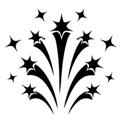 Elegant Black and White Starburst Illustration with Centralized Bursting Pattern