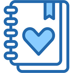 Vector Icon Diary, Notebook, Hearts, Romance, Love