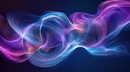 Abstract swirling light streams in vibrant blues and pinks
