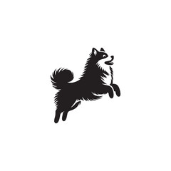 Elegant American Eskimo Dog Silhouette Vector – Graceful, fluffy-coated canine outline perfect for pet-themed designs, merchandise, digital art, decals, and breed-specific creative projects.

