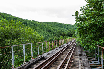 Obraz premium View of the Devil's Bridge. South Sakhalin, Russia