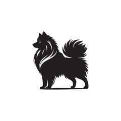 Elegant American Eskimo Dog Silhouette Vector – Graceful, fluffy-coated canine outline perfect for pet-themed designs, merchandise, digital art, decals, and breed-specific creative projects.
