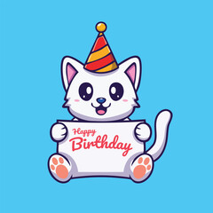 cat celebrating birthday