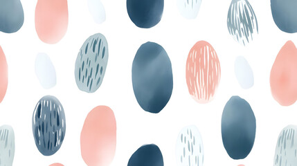 Abstract Shapes: Pastel Hues, Seamless Pattern