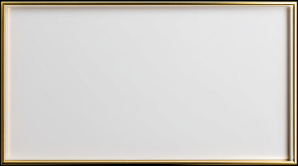 3d realistic vector thin golden frame icon. Isolated on white background. Horizontal orientation.