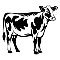 Black and white Holstein cow vector illustration perfect for print and design