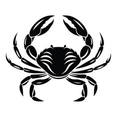 Striking Black and White Crab Illustration with Intricate Details and Bold Design