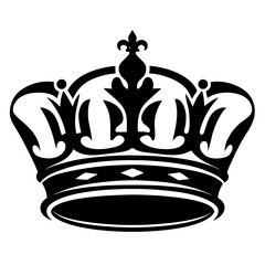 Regal Black and White Crown Symbol of Power and Authority Illustration