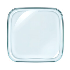 Minimalist Glossy Teal Rounded-Square Frame on Transparent Background