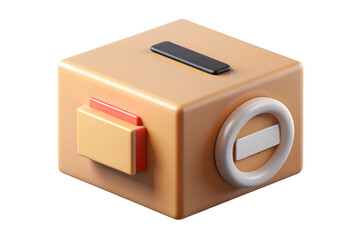 3d render of a cube with a symbol