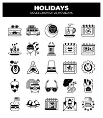 Holidays Collection. 25 Festive Icons & Symbols