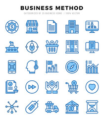 Simple Set of Business Method Related Vector Two Color Icons.