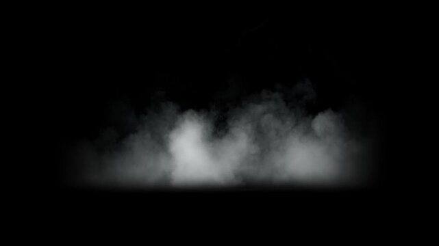 Super Slow Motion Shot of Atmospheric Smoke Slowly Floating on Black Background at 1000fps.