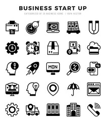 Business Start Up Icons bundle. Lineal Filled style Icons. Vector illustration.