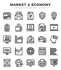 Set of Market & Economy icons. Vector Illustration.