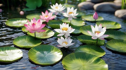 Serene Water Lilies in Bloom