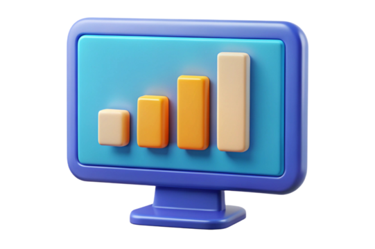 business graph on laptop
