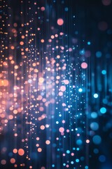 Obraz premium Blurred lights and lines in red and blue hues create a soft, glowing abstract background effect.