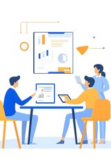 Naklejka premium Business Team Meeting Data Analysis