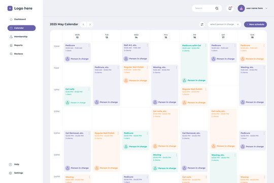 Nail shop booking website homepage app ui design